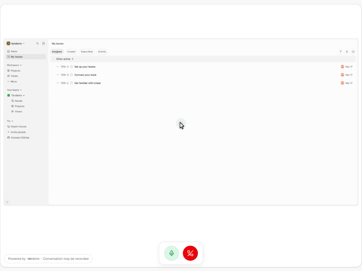 Analytics dashboard showing demo engagement
